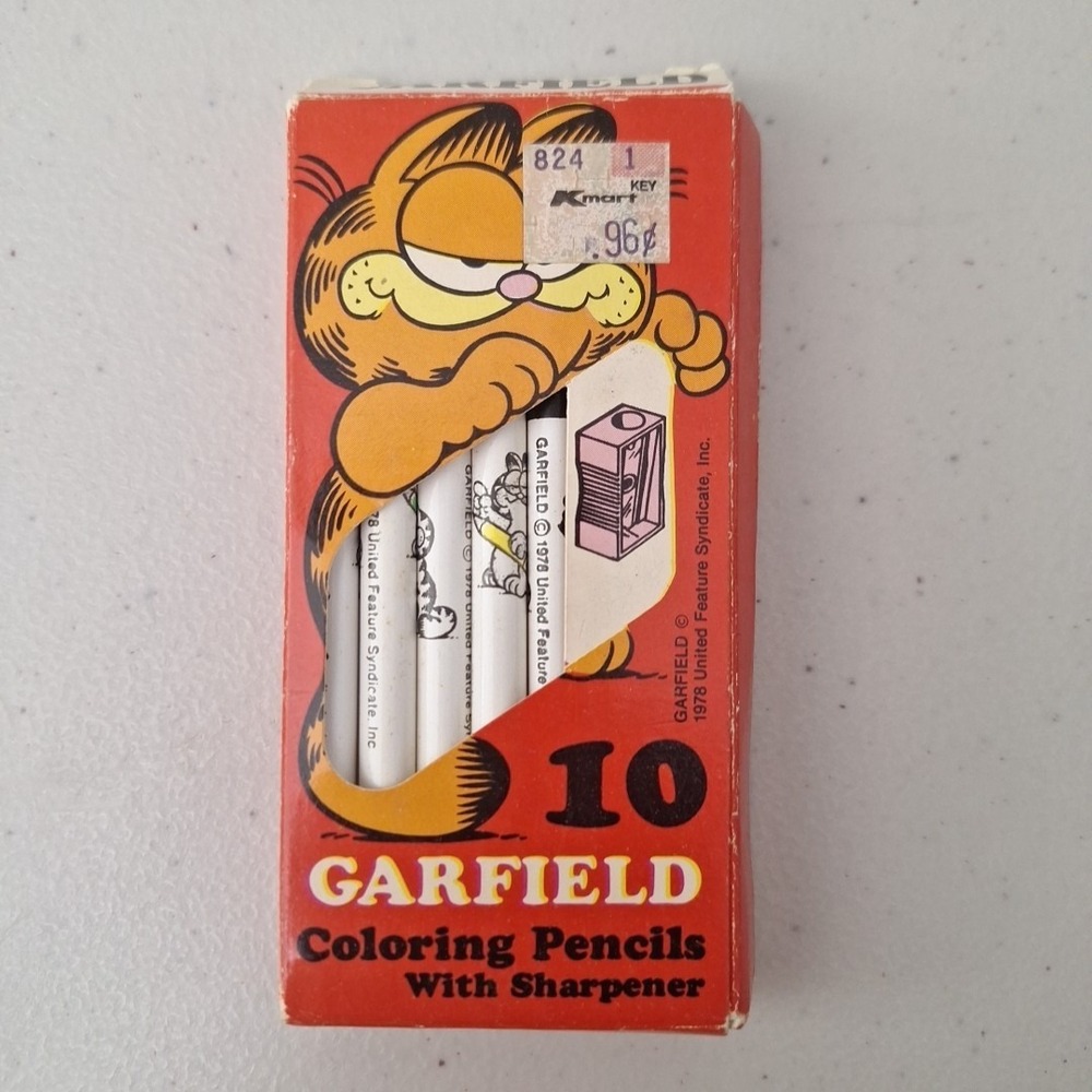 💥 1978 Garfield the Cat Coloring Colored Pencils in Box Brand New 💥